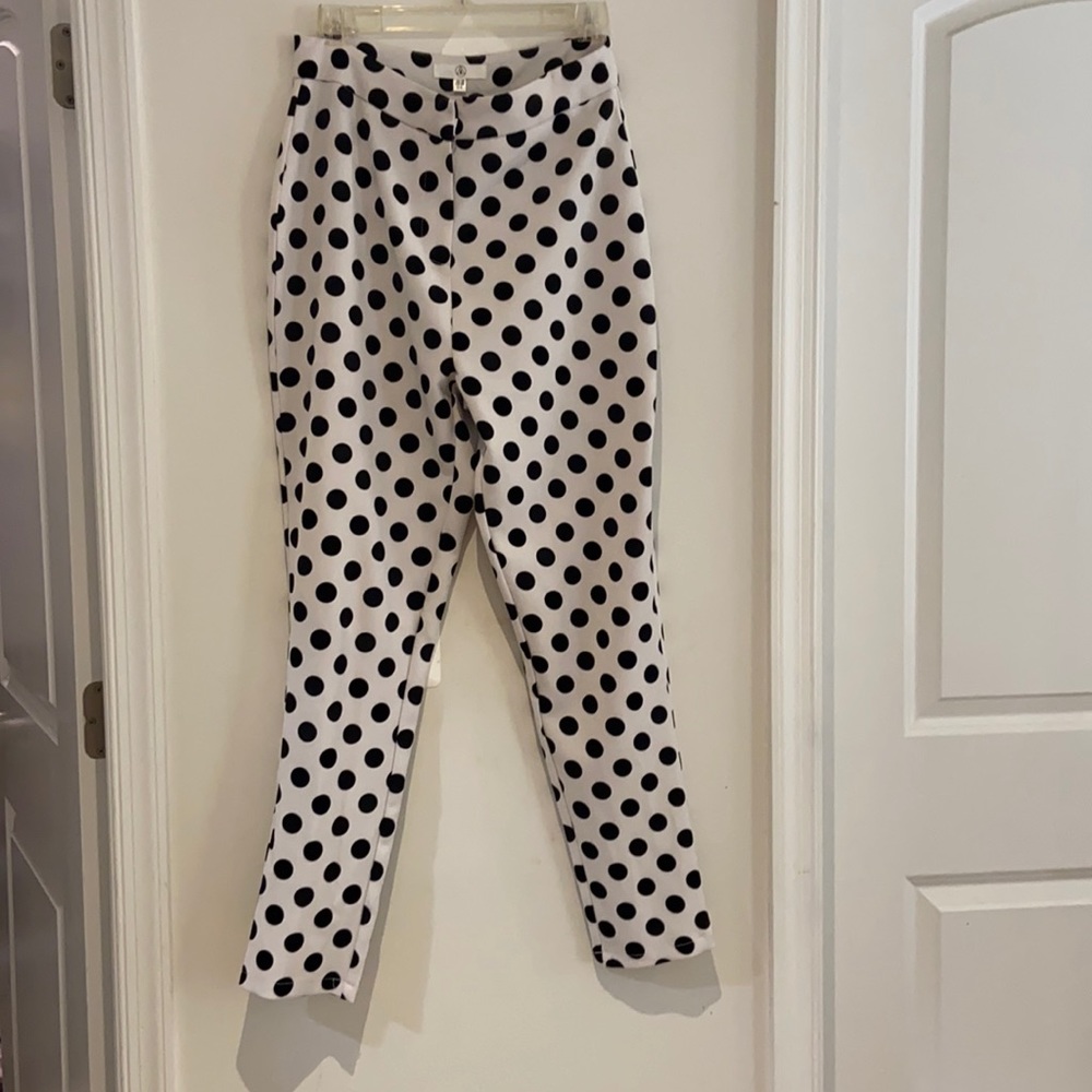 Misguided polka dot high waisted pants